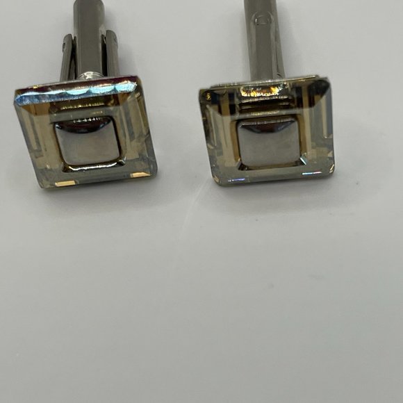 Men's Swarovski Crystal Frame Cufflinks - Picture 4 of 10